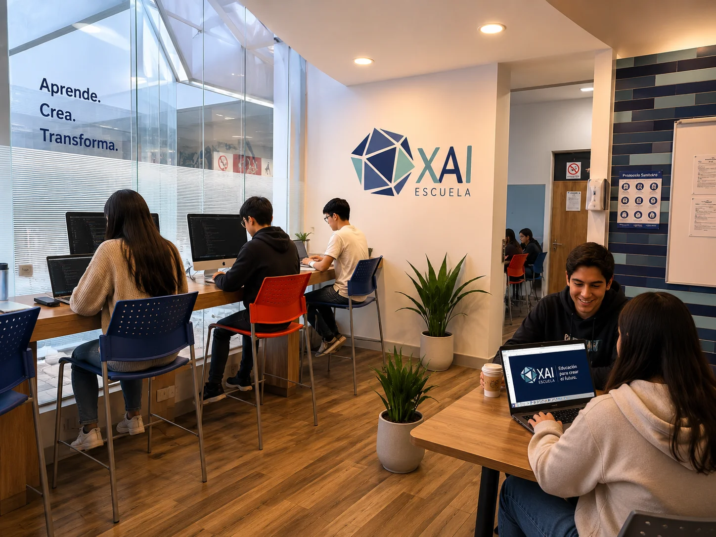 Alumnos trabajando en XAI Academy